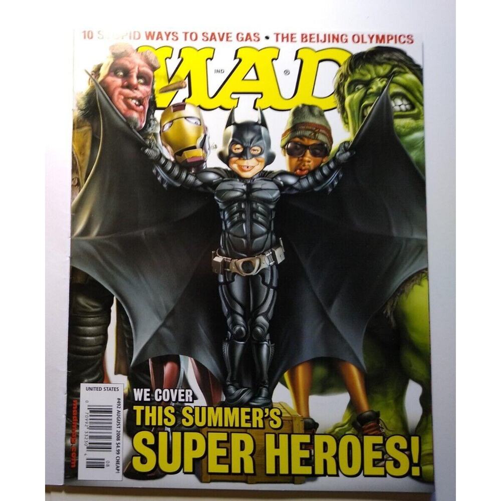MAD Magazine Aug 2006 # 492 Batman Super Heroes Iron Man Movie Parody Olympics